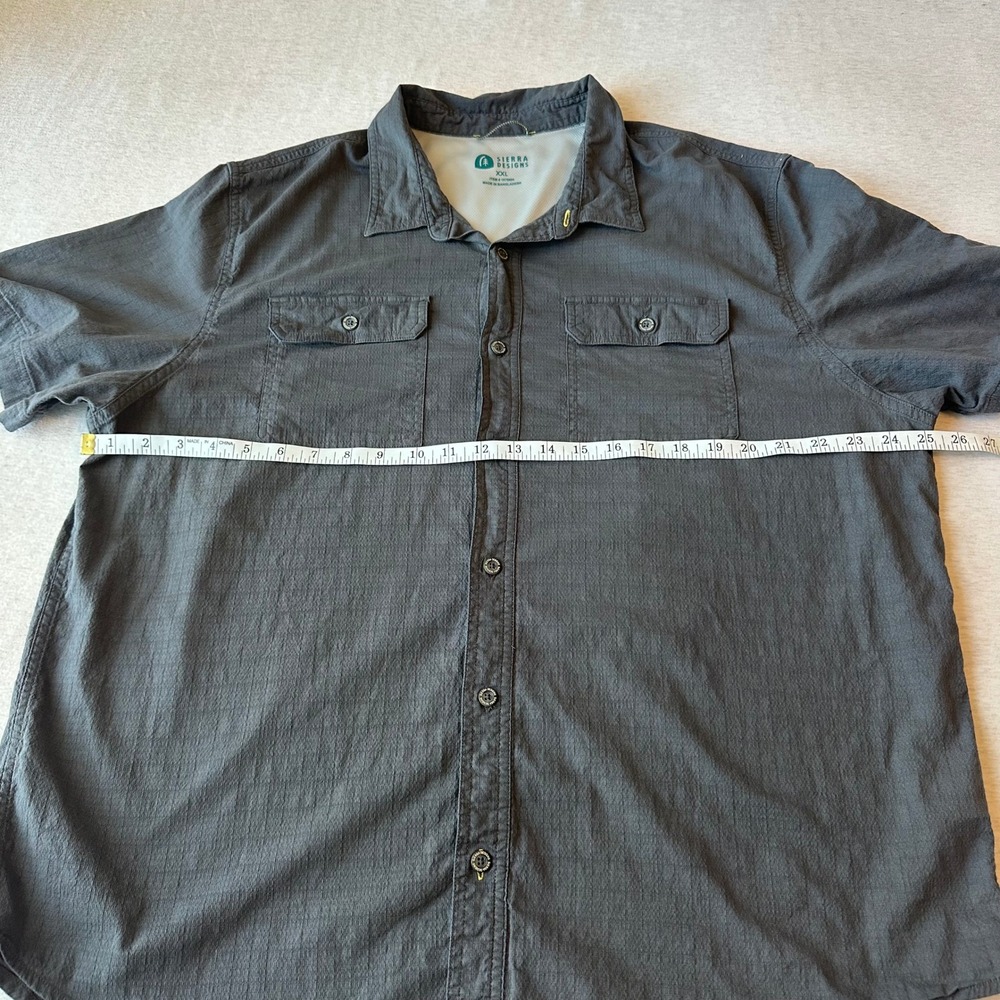 Sierra Designs Mens XXL Charcoal Gray Short Sleeve Button Down Shirt 1679684 - Picture 2 of 6